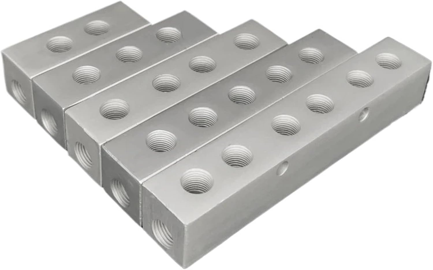 G 1/8" 1/4" 1/2" Female 2 3 4 5 6 Ways Aluminium Alloy Distributor Manifold Splitter Block Pneumatic Air Fitting(G1l2 32x32mm-4 Ways)