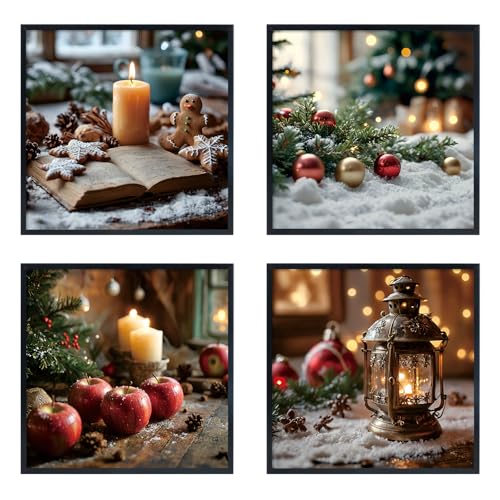 kollyseek Poster Wandbilder Wohnzimmer Modern -4 pcs 40x40cm...