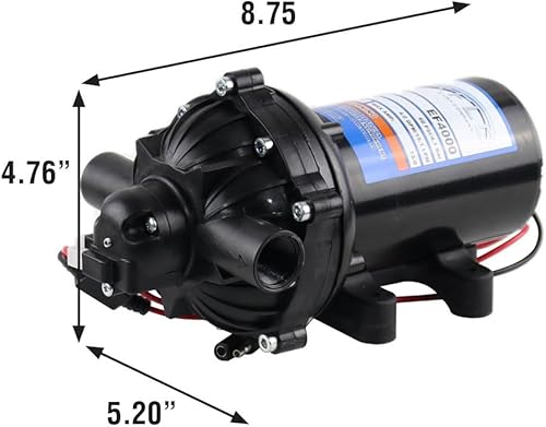 Miniatura 35 de Everflo EF5500 - Bomba de diafragma de 12 V en caja con puertos NPT de 1/2 pulgada, 5.5 GPM