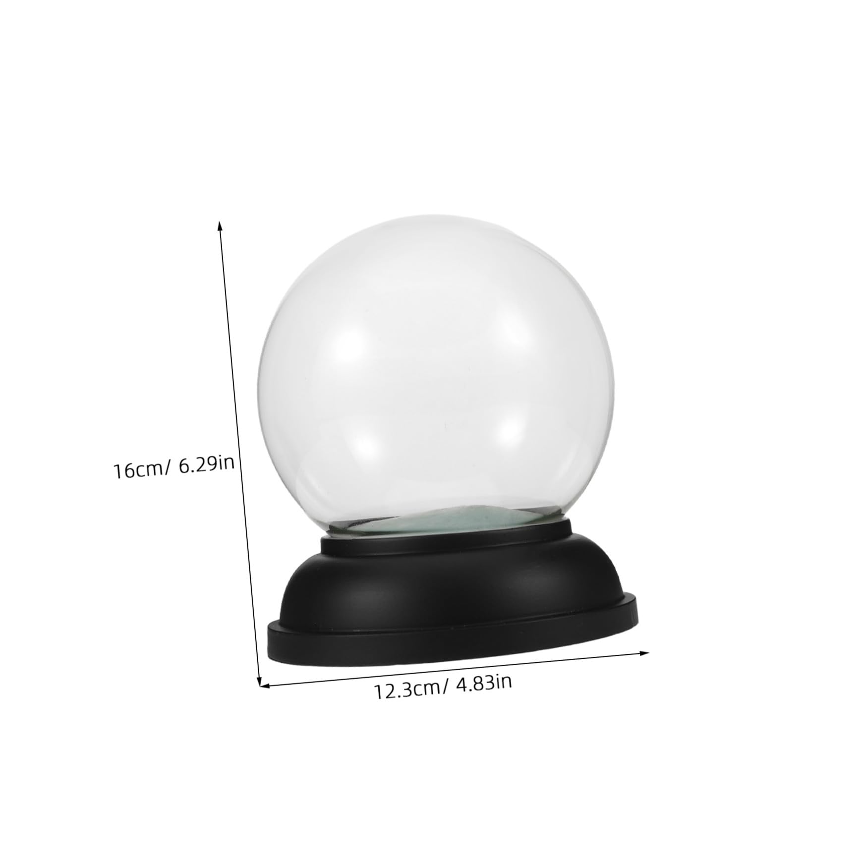 Cabilock Bola de Nieve Navideña Transparente de Kit de Manualidades DIY Cúpula de Vidrio y Base de Resina Negra Suitable para Decoración de Invierno y Regalos de Boda