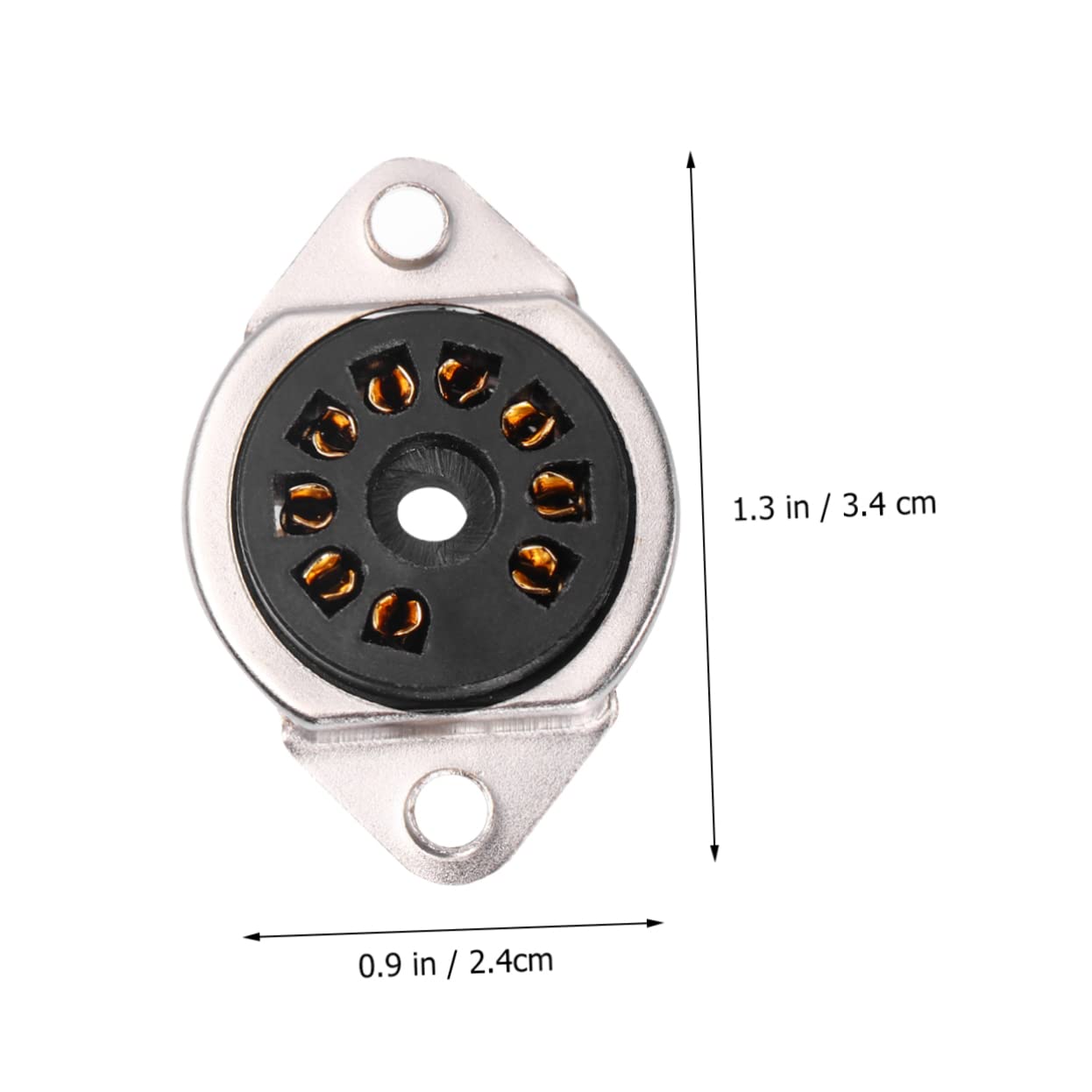 Yardwe 2Pcs Guitar Tube Socket Pin Gold Plated Electronic Holder for Amplifiers Audio Accessories for Guitar Players Chassis Mount Design Black Golden