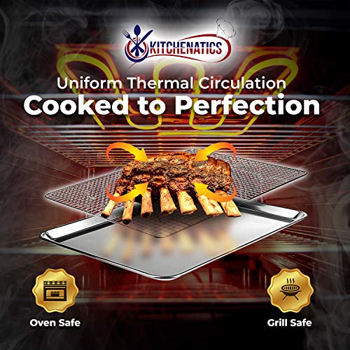 image for KITCHENATICS Baking Pan and Cooling Rack, Half Sheet Aluminum Baking P