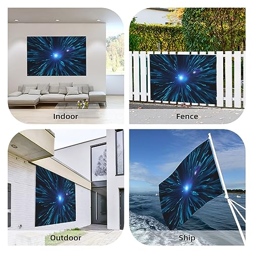 Drapeau vue nocturne de la mer avec impression double face premium