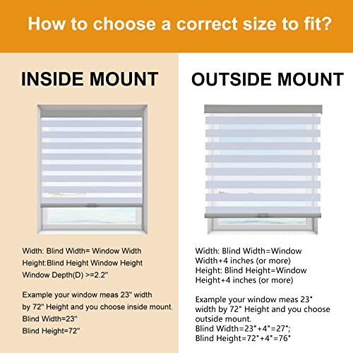 Image of Persilux Blackout Cordless Zebra Blinds for Windows (32 inch W x 72 inch H, Light Grey) with Upgraded Cassette Free-Stop Light Filtering Dual Layers Sheer Window Shades for Home, Outside and Inside Mount