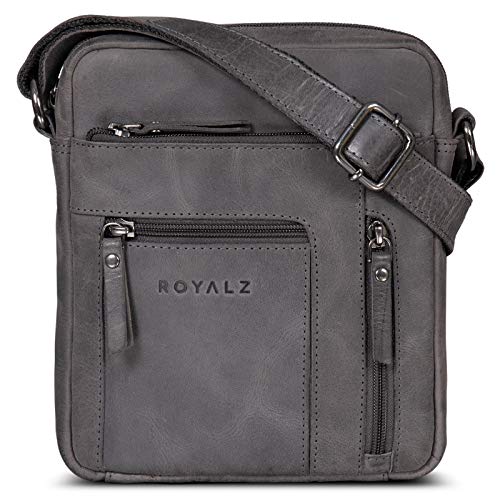 ROYALZ 'Dallas' Borsello Uomo Tracolla Pelle piccolo Borsa Vero Cuoio Borsa a Tracolla Vintage Stil,...