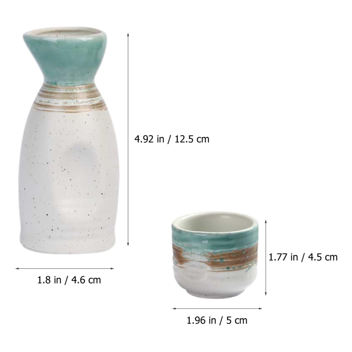 Beaupretty Set da Sakè in Ceramica Giapponese Elegante per Bere Distillati Bottiglia e Tazzine per Matrimoni e Compleanni
