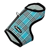 Bark Appeal Blue Plaid Wrap N Go Dog Harness for Small-Medium Pets – Soft Solid Mesh Vest Harness for Dogs, Puppies, Kittens & Cats – Easy Buckle-Free Design for a Comfortable Fit – Small