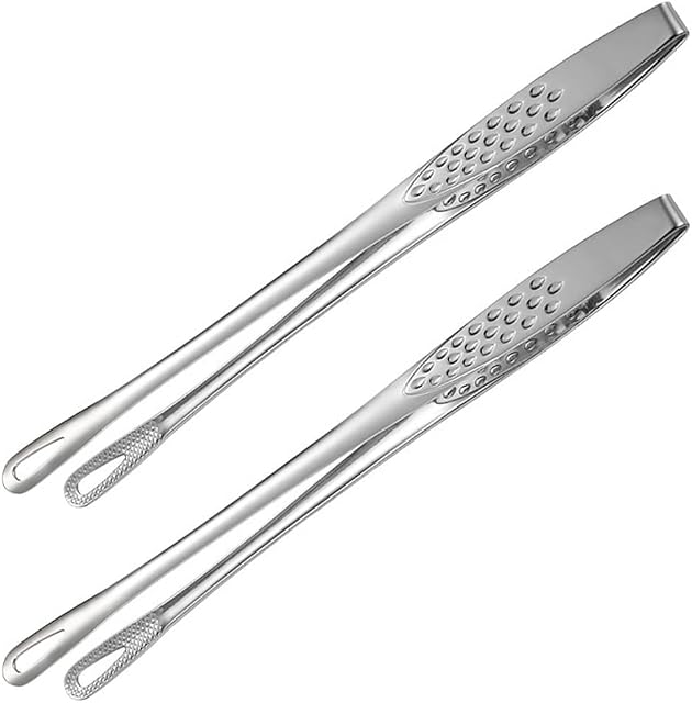 2 Pcs Stainless Steel Food Tongs Stainless Steel Kitchen Tongs Multifunction Cooking Tongs Kitchen Serving Tong for Cooking Sea Food and BBQ Buffet