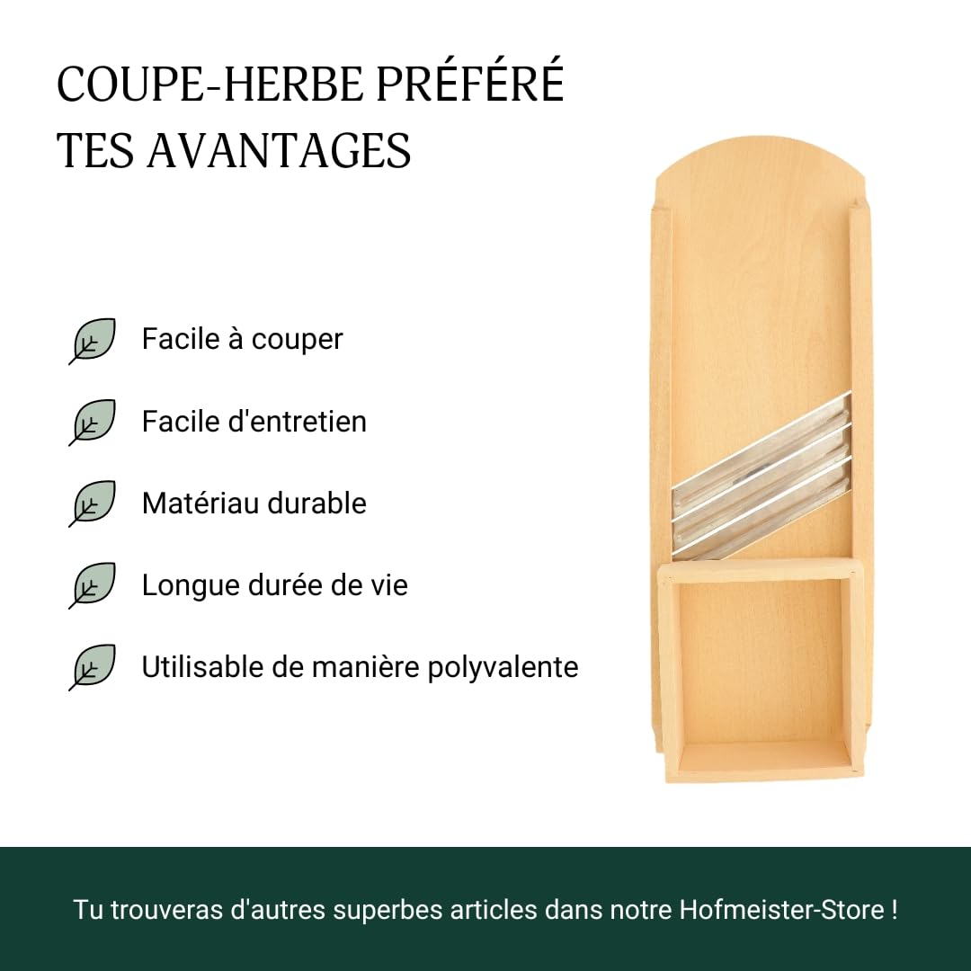 HOFMEISTER® Coupe-chou 65 cm en bois - Coupe sécurisé des têtes de chou & des légumes grâce au chariot mobile, Râpe à légumes pour la choucroute, le chou rouge & la salade de chou, Fabriqué en UE
