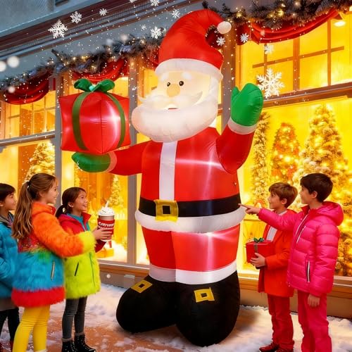 8 FT Christmas Inflatables Santa Claus Outdoor Decoration, Giant Christmas