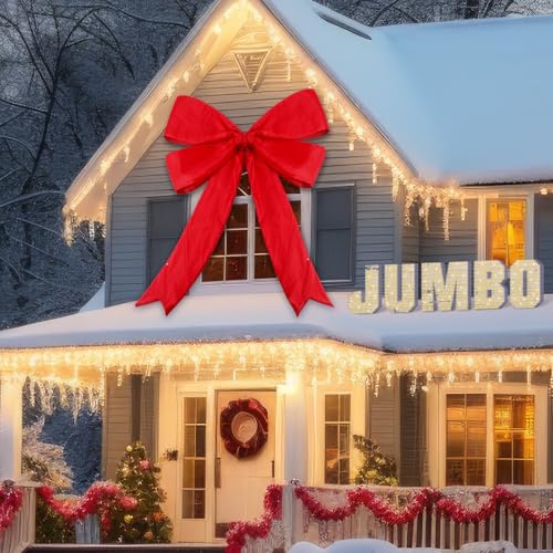 Moucuny 48 x 60 Inch Large Outdoor Red Christmas Bow