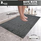 Paradise Products Greek Style Bath Mat Set 2-Piece | Non-Slip Bathroom Mats, Shower Mat & Pedestal Mat | Soft Washable Quick-Dry Bath Mats for Bathroom Floor | Anti-Mould Bath Rug Set (Charcoal) - Image 5
