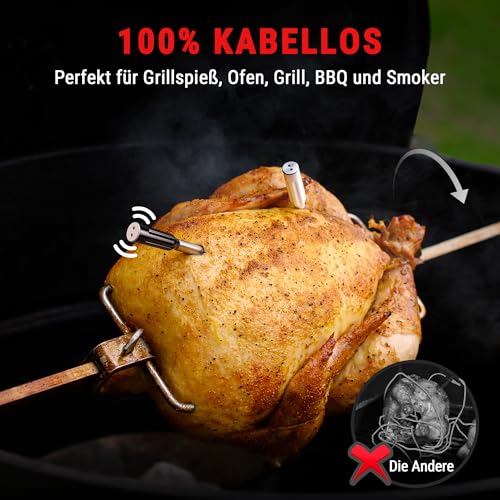 Sonden und Gateway für sofortigen Einsatz im Garten-BBQ. - Detailansicht von ThermoPro TempSpike Grillthermometer Deal �...