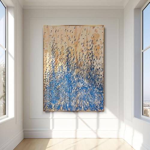 BrightA Blue Woods Abstract Wall Art Wall Painting For Living Room Extra Large Wall Art Large Canvas Art For Living Room Office Dining Room Wall Decor 39.4"x59"