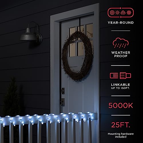 Image of UltraPro LED Rope Lights, 25ft Classic Clear Rope, Cool White Light 5000K, Indoor /Outdoor, Flexible, Linkable, Durable, Rope Lights Outdoor, 54843