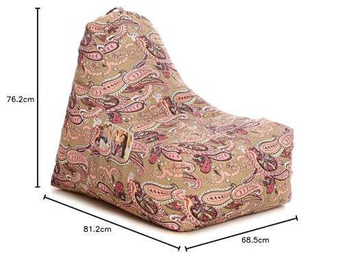 Image of Style Homez Hackey Cotton Canvas Paisley Printed Bean Bag XXL Size Filled with Beans Fillers