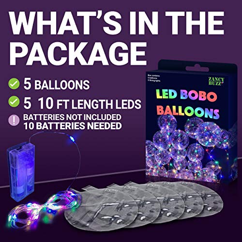 18 Inch 5 Pcs Led Light Up Balloons Warm White/Blue/Pink Lights, Reusable Led Bobo Balloons With Helium, Clear Balloons With Lights Led Balloon Lights, Led Balloons Light Up Balloons For Party #TOP1