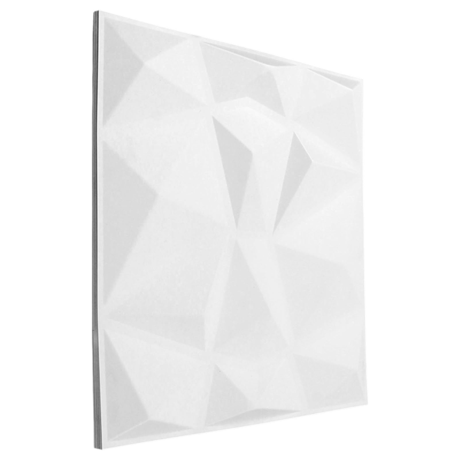 12 PZ Pannelli 3D Decor Pannelli da Parete 3D PVC Pannello da Parete 3D PVC Decorativo, 19 Pannello Strutturato Bianco da 7 Pollici per Decorazioni Interne, Pannello