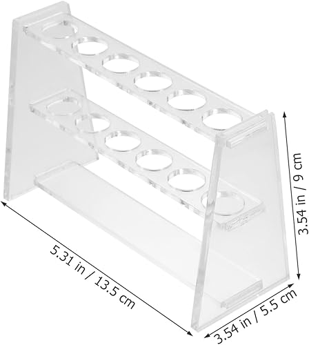 Miniatura 7 de Estante de tubo de ensayo de plástico para tubos de ensayo estante de tubo de ensayo acrílico transparente con 6 ranuras para tubos de 0.630 in (0.3