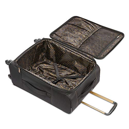 American-Tourister-Belle-Voyage-Softside-Luggage-with-Spinner-Wheels-Black-Checked-Medium-25-Inch
