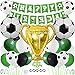 BOYATONG Globos de fútbol, decoración de cumpleaños infantil, con pancarta de cumpleaños y decoración para tartas de fútbol