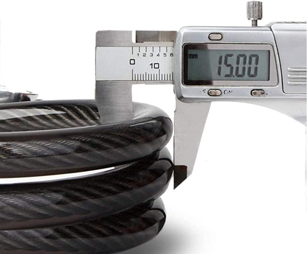 Candado de Bicicleta con Cable de Acero, antirrobo, de aleación de Acero, 80 cm de Largo, Apto para Bicicletas de montaña, Motocicletas, Coches eléctricos y candados de Ciclismo (Negro)