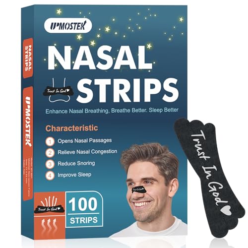 Nasal Strips for Snoring - Extra Strength Nose Strips for Breathing - Nose Tape for Sport, Work and Sleep - Anti Snoring Strips Help Stop Snoring (Black-100 PCS)