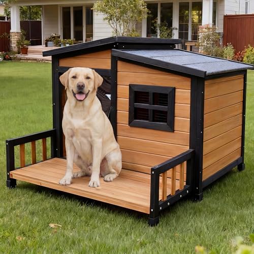 Large Indoor Outdoor Dog House,Wood Insulated Dog House,Weatherpr...