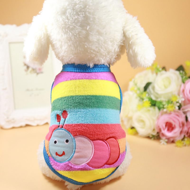 iplusmile Flanell Hundepullover: Warme Ärmellos Pullover für Kätzchen und Welpen - XS Cartoon-Stickerei Weicher Hunde Sweater Mantel 30 cm Brustumfang 20 cm Länge