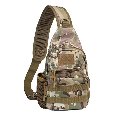 Men's Tactical Sling Bag Chest Shoulder Molle Small Daypack Backpack for Outdoor Cycling