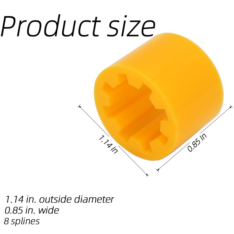 Image of QuickMarine 359448 2 Pcs Boat Generator Pump Drive Sleeves for Kohler 4EF 4EFCD 5E 5ECD 6EF 6EFCD 7.3E 7.3ECD Models 8 Splines