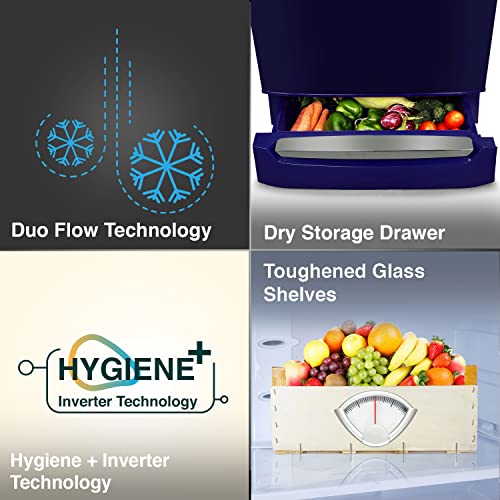 Image of Godrej 255 L 3 Star Inverter Direct-Cool Single Door Refrigerator Appliance (RD EDGEDUO 270C 33 TDI JD PR, Jade Purple, Base stand with drawer, Separate Vegetable Box)