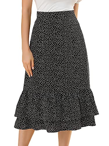 Image of Allegra K Women's Printed Skirt 2025 Weekend Trendy Summer Chiffon Ruffle Tiered Flowy Midi Skirts