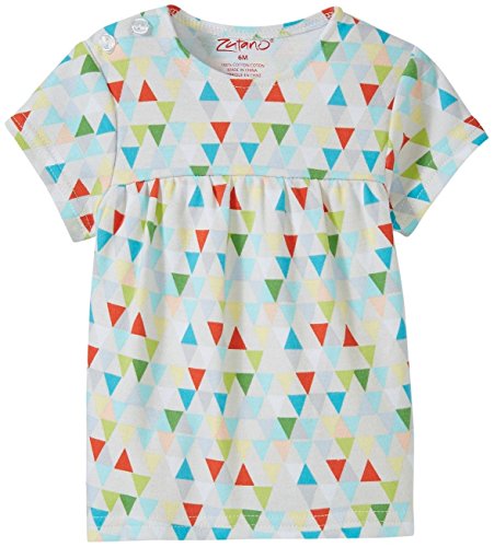 Zutano Baby Girls Triangulum S/Peasant Top, Multi, 6 Months
