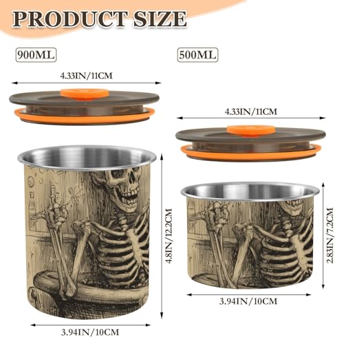 Contenedor hermético para café acero inoxidable 900ml miniatura 3