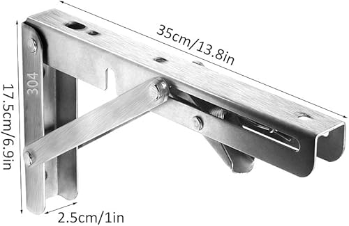 Miniatura 13 de Soportes de estante triangulares de acero inoxidable 304 plegables, soporte flotante para estanterías, soportes de estantería para mesas