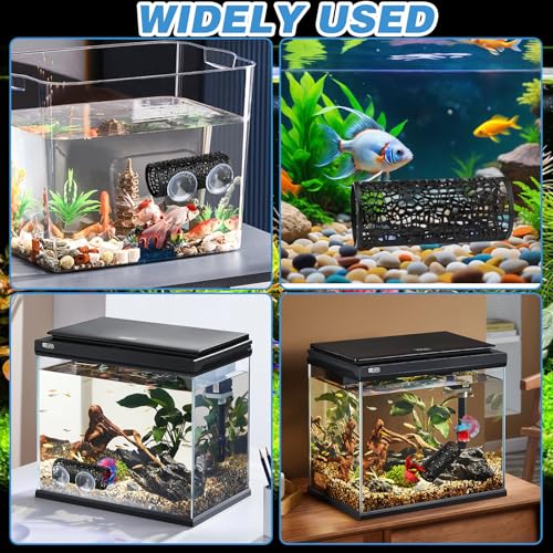 Image of 2Pcs Black Betta Aquarium Decoration, Betta Fish Tank Accessories Decoration with Suction Cup, Hidden Decor Habitat Toys for Shrimp Breeding Small Fish Playing & Resting