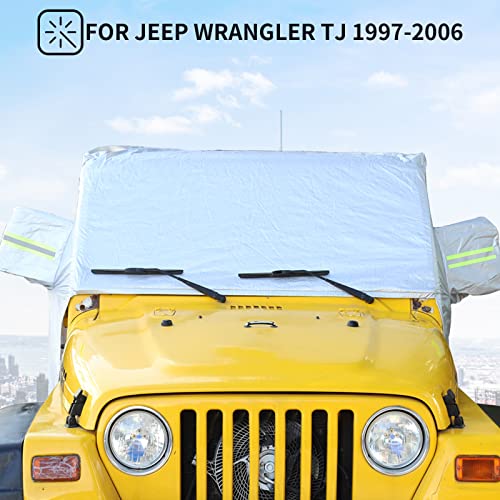 Image of RAZPOY for TJ Car Cab Cover Waterproof All Weather Protection, Car Rain Sunshade Snow UV Cover for Jeep Wrangler TJ 1997-2006