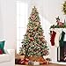 Best Choice Products Christmas Tree Pre-Lit, Pre-Decorated Artificial 4.5ft Frosted Pine Holiday Decoration w/Frosted Tips, Pine Cones, Berries