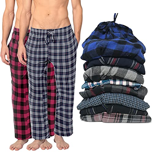 Andrew Scott Men's 100% Cotton Super Soft Flannel Plaid Pajama Pants- 2 Pack (2 Pack- Assorted Classic Plaids, Xx-Large) #TOP13
