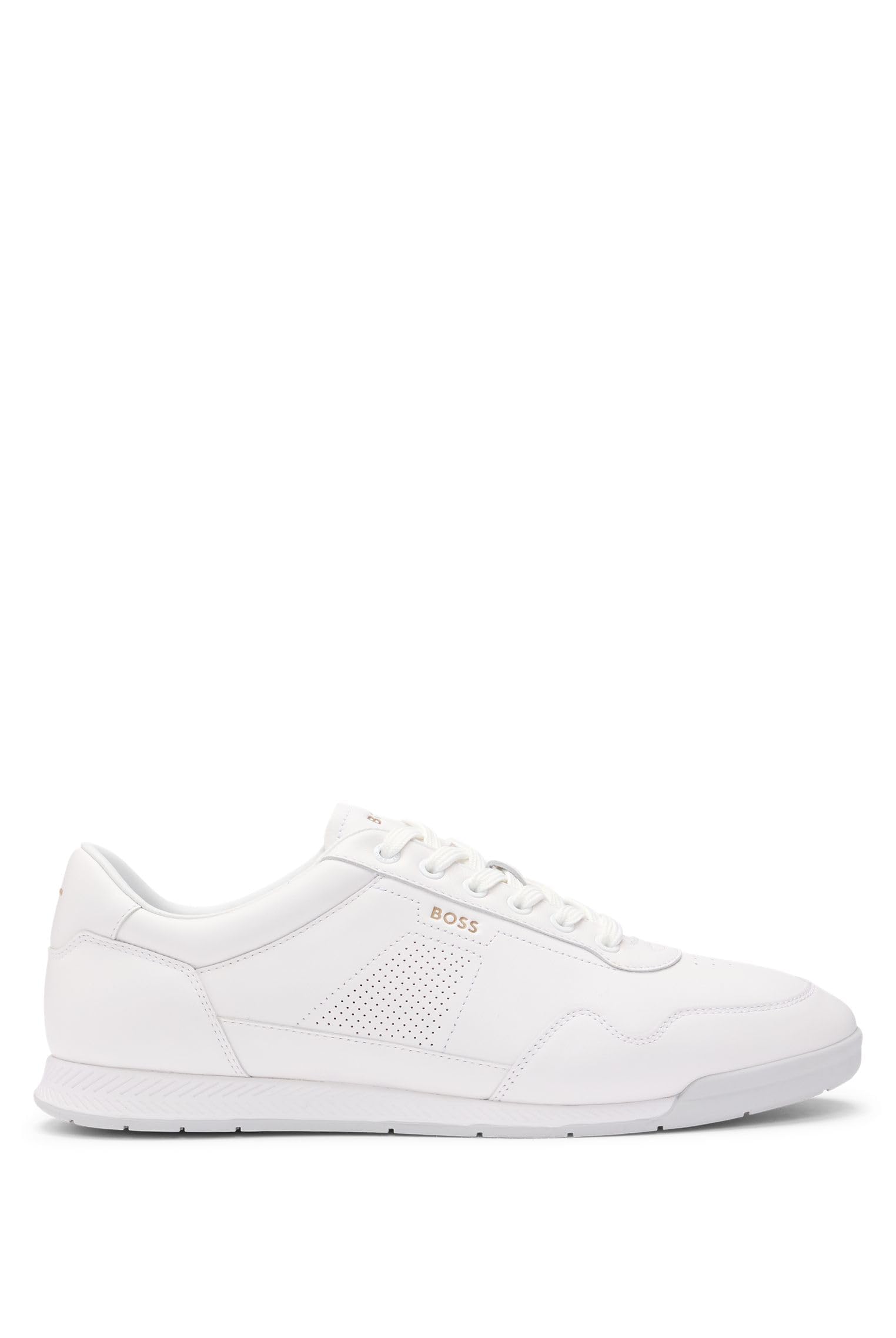 BOSS Hommes Titanium SL Ltpf Baskets En Cuir Nappa à Détails Perforés