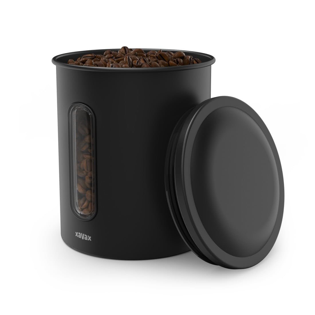 Milu Boîte à Café | 500g, 700g | Coffee Vault Hermétique Acier Inoxydable Avec Cuillère à Mesurer, Conservation Pour Café Poudre, Café Grain (Acier Inoxydable, 500g