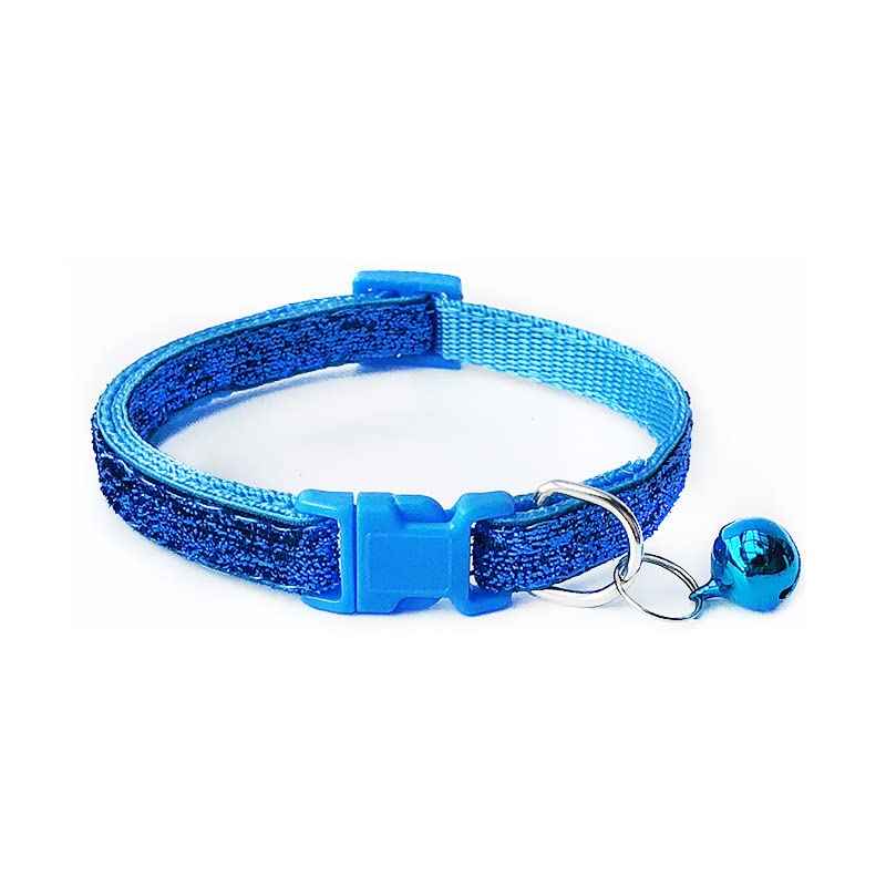 YellowCult Fancy Glittering & Shimmering Pet Collar Collection for Cats, Puppies, Small Dogs, Fat Rabbits - [with Bell & Safety Buckle Lock] - [Blue] (B0B7GKV5DZ) Amazon Price History, Amazon Price Tracker