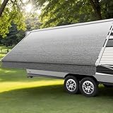 AlphabetAcre RV Awning Fabric Replacement, 18.5oz Heavy-Duty Vinyl Camper Awning Replacement, RV Canopy Replacement Universal Canopy for Camper, Trailer Awning, Gray Fade 15FT(Fabric14'2')