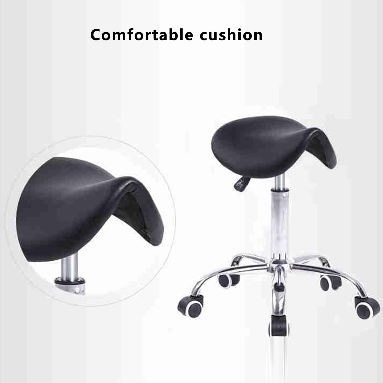 Taburete Giratorio con Ruedas, Taburete Ajustable con Ruedas, For Salón, Clínica, Laboratorio, Oficina, Cocina, Comedor, Sala De Estar, SPA(A)