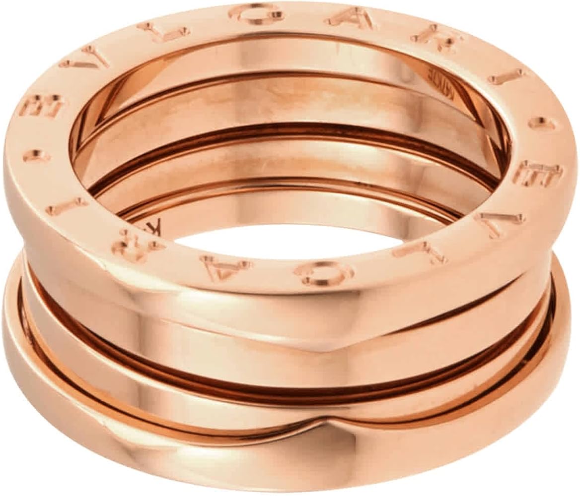 Amazon.com: BVLGARI 18 Kt Rose Gold B.Zero1 Three-Band Ring, Size