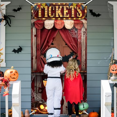 Lecheme Halloween Evil Circus Door Cover Creepy Carnival Party Decorations - image 7