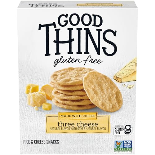 GOOD THINS Three Cheese Rice & Cheese Snacks Gluten Free Crackers, Snack Crackers, 3.5 oz - image 1