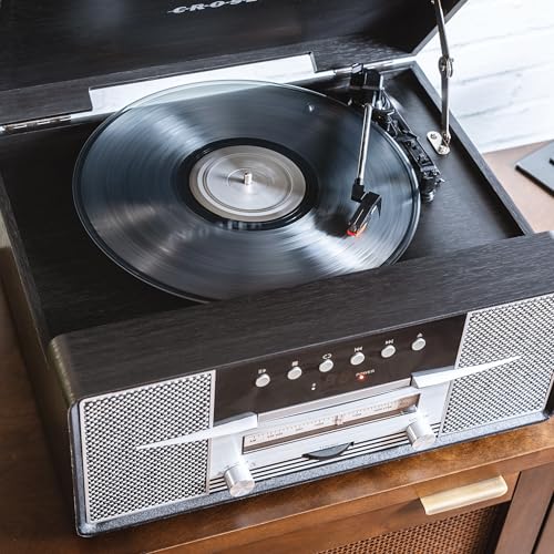 Crosley CR7016A-BK Rhapsody 7-in-1 Bluetooth 3-Speed Vinyl Record Player Turntable, CD Player, AM/FM Radio, Black - Les Beatles, Paul McCartney, John Lennon, RIngo Starr, George Harrison Crosley CR7016A-BK Rhapsody 7-in-1 Bluetooth 3-Speed Vinyl Record Player Turntable, CD Player, AM/FM Radio, Black – Image 6