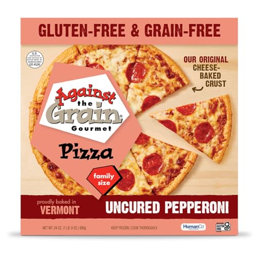 Image of Against the Grain Gluten-Free Pepperoni Original Crust Pizza, No Grains, Seed Oils, Preservatives, or Gums, Frozen, Family Size (24 oz)